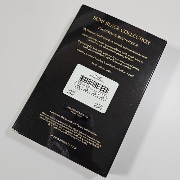 Honey Birdette Sumi Black Full Coverage Mesh Sheer Headpiece BDSM Hood, One Size - Picture 2 of 6